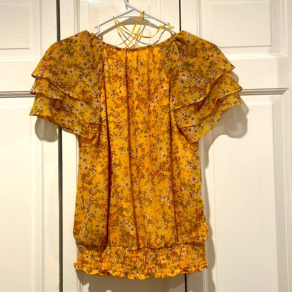 💙 1.State Floral V-Neck Top - Size Med - Picture 2 of 4